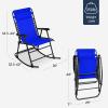 imageBest Choice Products Outdoor Folding Rocking Chair Zero Gravity Lounge Chair Patio Rocker wHeadrest Pillow  Cobalt BlueCobalt Blue