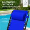 imageBest Choice Products Outdoor Folding Rocking Chair Zero Gravity Lounge Chair Patio Rocker wHeadrest Pillow  Cobalt BlueCobalt Blue