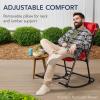 imageBest Choice Products Outdoor Folding Rocking Chair Zero Gravity Lounge Chair Patio Rocker wHeadrest Pillow  Cobalt BlueCrimson Red