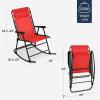 imageBest Choice Products Outdoor Folding Rocking Chair Zero Gravity Lounge Chair Patio Rocker wHeadrest Pillow  Cobalt BlueCrimson Red