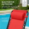 imageBest Choice Products Outdoor Folding Rocking Chair Zero Gravity Lounge Chair Patio Rocker wHeadrest Pillow  Cobalt BlueCrimson Red