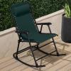 imageBest Choice Products Outdoor Folding Rocking Chair Zero Gravity Lounge Chair Patio Rocker wHeadrest Pillow  Cobalt BlueForest Green