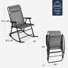imageBest Choice Products Outdoor Folding Rocking Chair Zero Gravity Lounge Chair Patio Rocker wHeadrest Pillow  Cobalt BlueGray