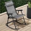 imageBest Choice Products Outdoor Folding Rocking Chair Zero Gravity Lounge Chair Patio Rocker wHeadrest Pillow  Cobalt BlueGray