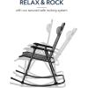 imageBest Choice Products Outdoor Folding Rocking Chair Zero Gravity Lounge Chair Patio Rocker wHeadrest Pillow  Cobalt BlueGray