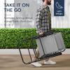 imageBest Choice Products Outdoor Folding Rocking Chair Zero Gravity Lounge Chair Patio Rocker wHeadrest Pillow  Cobalt BlueIce Gray