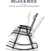 imageBest Choice Products Outdoor Folding Rocking Chair Zero Gravity Lounge Chair Patio Rocker wHeadrest Pillow  Cobalt BlueIce Gray