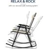 imageBest Choice Products Outdoor Folding Rocking Chair Zero Gravity Lounge Chair Patio Rocker wHeadrest Pillow  Cobalt BlueIvory