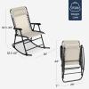 imageBest Choice Products Outdoor Folding Rocking Chair Zero Gravity Lounge Chair Patio Rocker wHeadrest Pillow  Cobalt BlueIvory