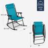imageBest Choice Products Outdoor Folding Rocking Chair Zero Gravity Lounge Chair Patio Rocker wHeadrest Pillow  Cobalt BluePeacock Blue