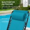 imageBest Choice Products Outdoor Folding Rocking Chair Zero Gravity Lounge Chair Patio Rocker wHeadrest Pillow  Cobalt BluePeacock Blue