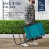 imageBest Choice Products Outdoor Folding Rocking Chair Zero Gravity Lounge Chair Patio Rocker wHeadrest Pillow  Cobalt BluePeacock Blue