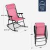 imageBest Choice Products Outdoor Folding Rocking Chair Zero Gravity Lounge Chair Patio Rocker wHeadrest Pillow  Cobalt BluePink