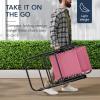 imageBest Choice Products Outdoor Folding Rocking Chair Zero Gravity Lounge Chair Patio Rocker wHeadrest Pillow  Cobalt BluePink