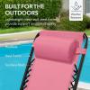 imageBest Choice Products Outdoor Folding Rocking Chair Zero Gravity Lounge Chair Patio Rocker wHeadrest Pillow  Cobalt BluePink
