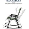 imageBest Choice Products Outdoor Folding Rocking Chair Zero Gravity Lounge Chair Patio Rocker wHeadrest Pillow  Cobalt BlueSage Green