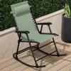 imageBest Choice Products Outdoor Folding Rocking Chair Zero Gravity Lounge Chair Patio Rocker wHeadrest Pillow  Cobalt BlueSage Green