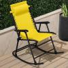 imageBest Choice Products Outdoor Folding Rocking Chair Zero Gravity Lounge Chair Patio Rocker wHeadrest Pillow  Cobalt BlueSunflower Yellow