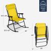 imageBest Choice Products Outdoor Folding Rocking Chair Zero Gravity Lounge Chair Patio Rocker wHeadrest Pillow  Cobalt BlueSunflower Yellow