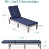 imageBest Choice Products Outdoor Lounge Chair Resin Patio Chaise Lounger for Poolside Backyard Porch wSeat Cushion Adjustable Backrest 5 Positions 330lb Capacity  GrayNavyGrayNavy