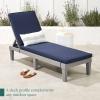 imageBest Choice Products Outdoor Lounge Chair Resin Patio Chaise Lounger for Poolside Backyard Porch wSeat Cushion Adjustable Backrest 5 Positions 330lb Capacity  GrayNavyGrayNavy
