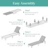 imageBest Choice Products Outdoor Lounge Chair Resin Patio Chaise Lounger for Poolside Backyard Porch wSeat Cushion Adjustable Backrest 5 Positions 330lb Capacity  GrayNavyGrayNavy