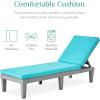 imageBest Choice Products Outdoor Lounge Chair Resin Patio Chaise Lounger for Poolside Backyard Porch wSeat Cushion Adjustable Backrest 5 Positions 330lb Capacity  GrayNavyGrayTeal
