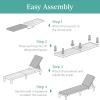 imageBest Choice Products Outdoor Lounge Chair Resin Patio Chaise Lounger for Poolside Backyard Porch wSeat Cushion Adjustable Backrest 5 Positions 330lb Capacity  GrayNavyGrayTeal