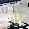 imageBest Choice Products Outdoor Mobile Patio Bar Cart Home Bar Serving Cart BBQ Side Table w 2 Tier Storage Wine Rack Lockable Wheels  PeacockNavy