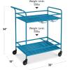 imageBest Choice Products Outdoor Mobile Patio Bar Cart Home Bar Serving Cart BBQ Side Table w 2 Tier Storage Wine Rack Lockable Wheels  PeacockPeacock