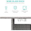 imageBest Choice Products Outdoor Patio Wicker Bar Counter Table Backyard Furniture w 2 Steel Shelves and 2 Sets of Rails  GrayGrey