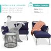 imageBest Choice Products Outdoor Rope Woven Sectional Patio Furniture LShaped Conversation Sofa Set for Backyard Porch wThick Cushions Detachable Lounger Side Table  BlackGrayNavy