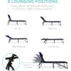imageBest Choice Products Patio Chaise Lounge Chair Portable Outdoor Folding Recliner for Lawn w 8 Positions Handles 300lb Capacity  GrayNavy