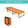 imageBest Choice Products Patio Chaise Lounge Chair Portable Outdoor Folding Recliner for Lawn w 8 Positions Handles 300lb Capacity  GrayOrange