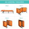 imageBest Choice Products Patio Chaise Lounge Chair Portable Outdoor Folding Recliner for Lawn w 8 Positions Handles 300lb Capacity  GrayOrange