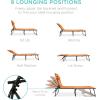 imageBest Choice Products Patio Chaise Lounge Chair Portable Outdoor Folding Recliner for Lawn w 8 Positions Handles 300lb Capacity  GrayOrange