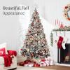 imageBest Choice Products PreLit Artificial Christmas Tree 6ft Snow Flocked Pine Tree 2in1 White and Multicolor LED Lights Full Snowy AppearanceBlack