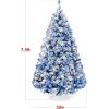 imageBest Choice Products PreLit Artificial Christmas Tree 6ft Snow Flocked Pine Tree 2in1 White and Multicolor LED Lights Full Snowy AppearanceBlue