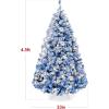 imageBest Choice Products PreLit Artificial Christmas Tree 6ft Snow Flocked Pine Tree 2in1 White and Multicolor LED Lights Full Snowy AppearanceBlue