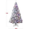 imageBest Choice Products PreLit Artificial Christmas Tree 6ft Snow Flocked Pine Tree 2in1 White and Multicolor LED Lights Full Snowy AppearanceGreen