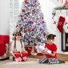 imageBest Choice Products PreLit Artificial Christmas Tree 6ft Snow Flocked Pine Tree 2in1 White and Multicolor LED Lights Full Snowy AppearanceGreen