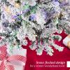 imageBest Choice Products PreLit Artificial Christmas Tree 6ft Snow Flocked Pine Tree 2in1 White and Multicolor LED Lights Full Snowy AppearanceGreen