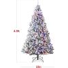imageBest Choice Products PreLit Artificial Christmas Tree 6ft Snow Flocked Pine Tree 2in1 White and Multicolor LED Lights Full Snowy AppearanceGreen