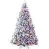 imageBest Choice Products PreLit Artificial Christmas Tree 6ft Snow Flocked Pine Tree 2in1 White and Multicolor LED Lights Full Snowy AppearanceGreen