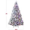 imageBest Choice Products PreLit Artificial Christmas Tree 6ft Snow Flocked Pine Tree 2in1 White and Multicolor LED Lights Full Snowy AppearanceGreen