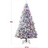 imageBest Choice Products PreLit Artificial Christmas Tree 6ft Snow Flocked Pine Tree 2in1 White and Multicolor LED Lights Full Snowy AppearanceGreen