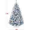 imageBest Choice Products PreLit Artificial Christmas Tree 6ft Snow Flocked Pine Tree 2in1 White and Multicolor LED Lights Full Snowy AppearanceIce Blue