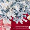 imageBest Choice Products PreLit Artificial Christmas Tree 6ft Snow Flocked Pine Tree 2in1 White and Multicolor LED Lights Full Snowy AppearanceIce Blue
