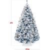 imageBest Choice Products PreLit Artificial Christmas Tree 6ft Snow Flocked Pine Tree 2in1 White and Multicolor LED Lights Full Snowy AppearanceIce Blue