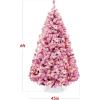 imageBest Choice Products PreLit Artificial Christmas Tree 6ft Snow Flocked Pine Tree 2in1 White and Multicolor LED Lights Full Snowy AppearancePink